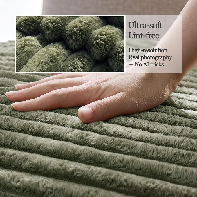 Dual Non-Slip Couch Cover for Dogs Waterproof, Fuzzy Soft Pet Couch Covers for Sofa 3 Cushion, Pet Friendly Soft Dog Bed Covers Sofa Cover Washable (Sage Green, 33" x 85" 1 Pack)
