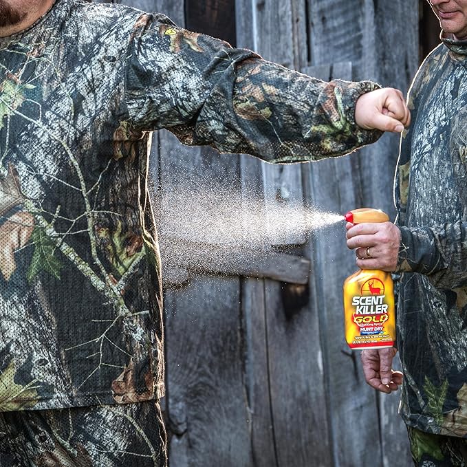 Wildlife Research Center Scent Killer Gold – Hunting Scent Eliminator with Hunt Dry Technology – Odor Prevention & Maximum Performance After Drying – Deer and Big Game (24 FL OZ Spray)