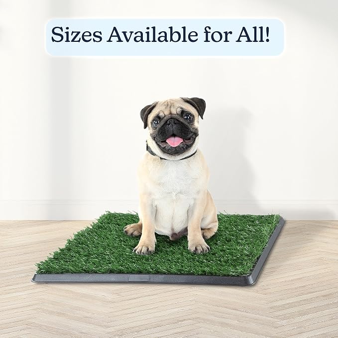 PETMAKER Artificial Grass Puppy Pee Pad for Dogs and Small Pets, 16” x 20” | Reusable 4-Layer Turf Pads for Dogs with Tray, Indoor and Outdoor Fake Grass Potty, Pet Housebreaking Supplies