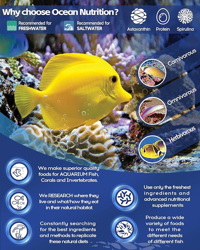 Ocean Nutrition Fish Food - Cichlid Pellets, High Protein (41%) Soft Moist Sinking Pellets for Omnivorous Predatory Cichlids - Enhances Color & Growth, 7 oz (200 g), Medium Pellet