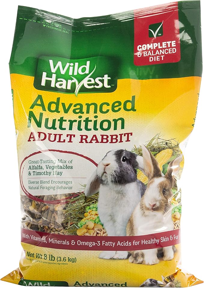 Wild Harvest Advanced Nutrition Adult Rabbit 8 Pounds, Complete and Balanced Diet, Pack of 3 (G19808-CAS)