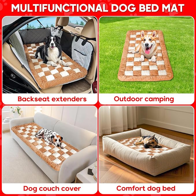 Dog Car Bed Mat Non-Slip Backseat Extender Dog Bed 50" x24.6" | Travel Bed for Dogs，Chew-Resistant, Easy Clean & Scratch-Proof, Comfort Design, Fits Trucks/Sedans/SUVs
