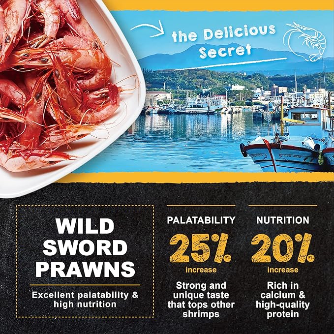 Ultra Fresh Betta Fish Food, Betta Pro Shrimp Patties, 50% Sword Prawns + Akiami Paste Shrimps, All Natural Protein, Rich in Vitamins, Healthy Development and Cleaner Water 0.7 oz