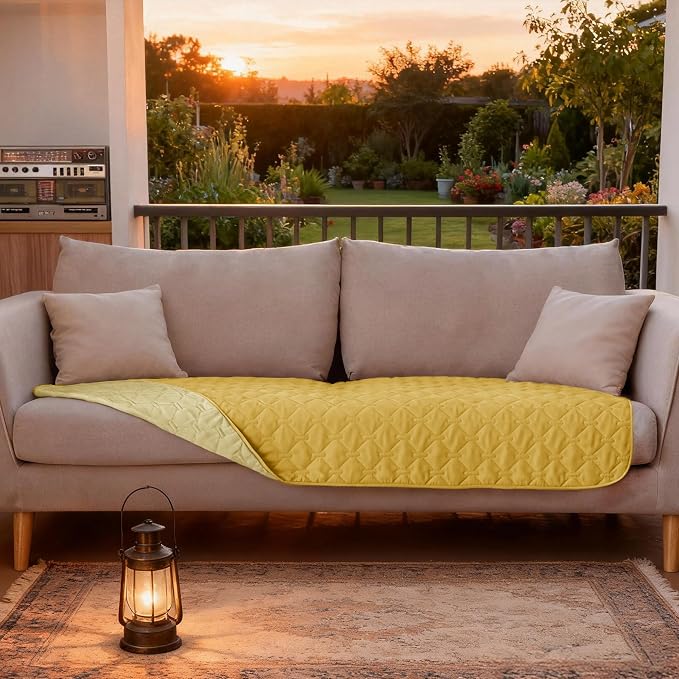 gogobunny Waterproof Blanket, Couch Covers for Dogs, Reversible Protector | 3X Stronger Leakproof, Scratch Proof Durable Furniture Protection, Stain Resistant, Washable, 30x70 Inch Dark/Light Yellow