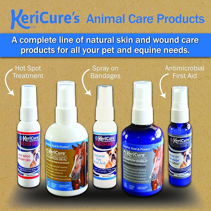 Tough Shield Silver Liquid Bandage Wound Spray for Dogs, Cats & Small Pets - 2oz Spray on Liquid Bandage First Aid - Silver Polymer Solution for Cuts, Sores & Bites - USA Made