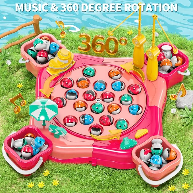 WATUDOU Magnetic Fishing Game for Kids Toddlers 3-5, 70 pcs Fishing Toys for Kids Toddlers 3-5, Table Toys Board Game Birthday Gifts for 3 4 5 6 7 8 Years Old Kid Toddler
