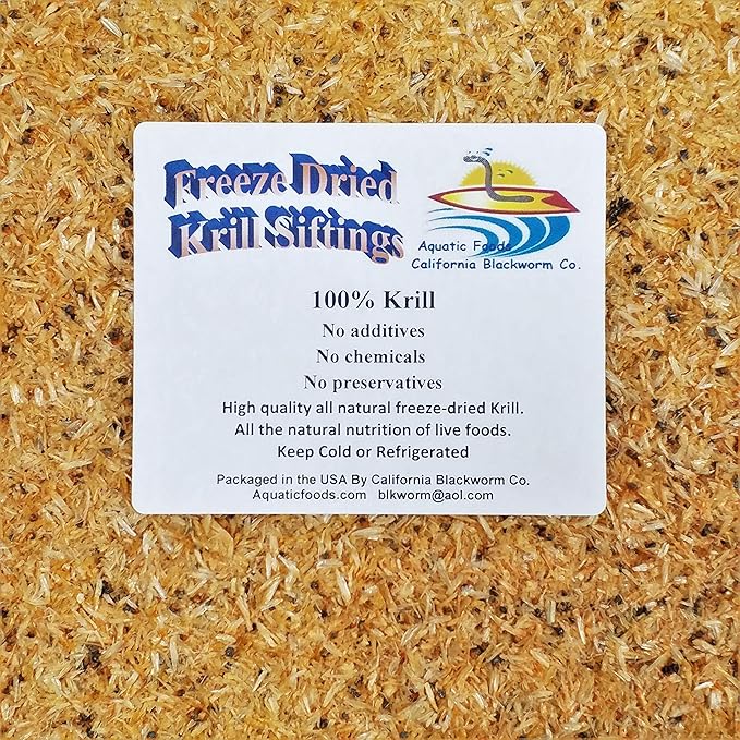 Aquatic Foods Inc. Freeze Dried Arctic Krill Semi Powdered Siftings for Fry, Babies, Small Fish and DIY Fish Food Makers - 1-lb