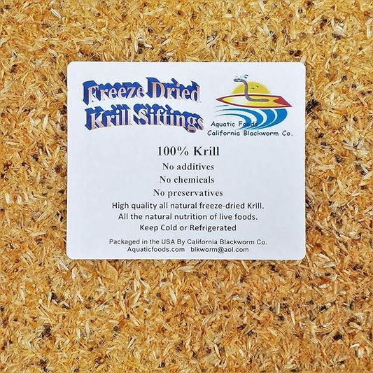 Aquatic Foods Inc. Freeze Dried Arctic Krill Semi Powdered Siftings for Fry, Babies, Small Fish and DIY Fish Food Makers - 1-lb