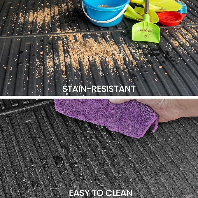 Cargo Mat Backrest Mats for 2018-2024 Ford Expedition Max 7/8 Seats, All Weather TPE Trunk Mat Cargo Liner Accessories (Cargo Mat+3rd Row Backrest Mats)