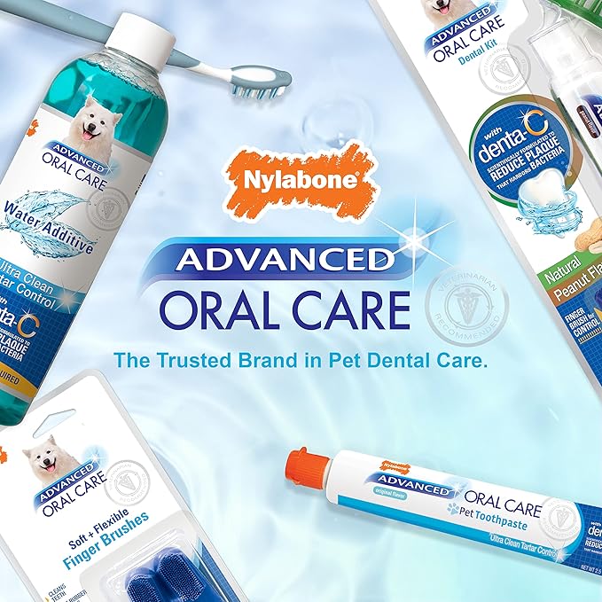 Nylabone Advanced Oral Care Pet Dental Water Additive, Liquid Tartar Remover & Breath Freshener for Dogs, Dog Teeth-Cleaning, Original Flavor, 32 oz.
