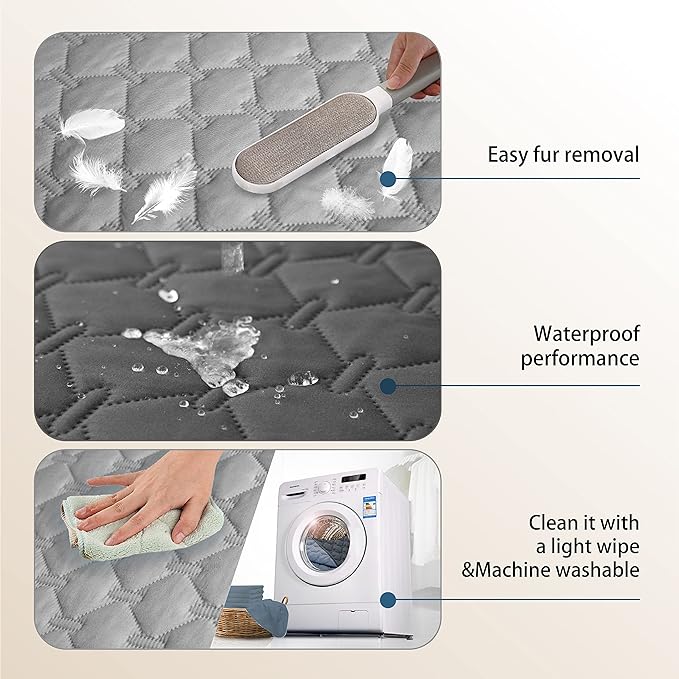 gogobunny Waterproof Blanket, Couch Covers for Dogs, Reversible Protector | 3X Stronger Leakproof, Scratch Proof Durable Furniture Protection, Stain Resistant, Washable, 30x70 Inch Dark/Light Grey