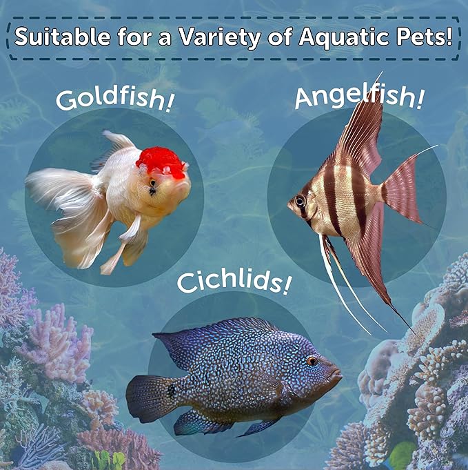 Aquatic Foods Inc. 3mm -1/18" California Blackworm & Beef Heart Floating Pellets for Marines, Cichlids, Tropical Fish, Koi & Pond Fish, 4-Type Wafer & 12-Type Pellet Mix Included 6.75oz Canister