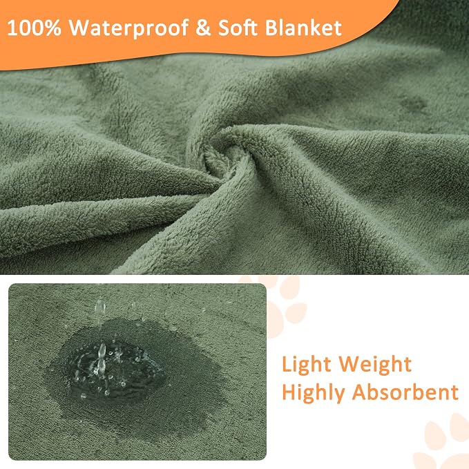 Bunlitent Washable Puppy Pads, Whelping Pads, 36'' x 48'', Green, 3 Packs | Quick-Dry, Non-Slip, Fast Absorbent, Reusable, Waterproof, Whelping Pads, For Incontinence, Housebreak, Crate