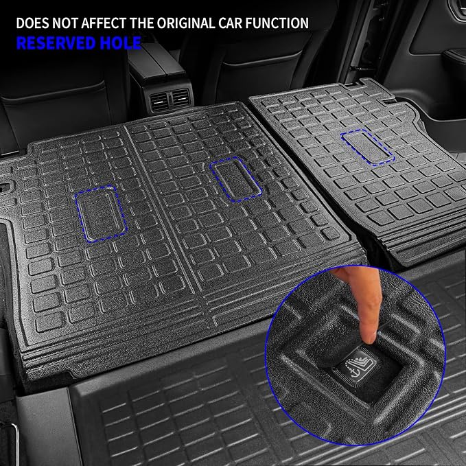 Rongtaod Cargo Mat Compatible with 2021-2025 2026 Nissan Rogue Rear Trunk Mat Cargo Liner Back Seat Cover Protector All Weather 2024 Rogue Accessories (Trunk Mat + Backrest Mats)