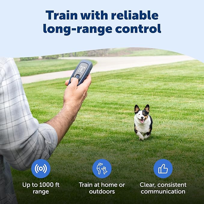 PetSafe Pro Dog Trainer with Remote and Add-A-Dog Collar Waterproof Training Collar 1000 ft Range Tone, Vibration and 19 Levels of Static Sleek, Low-Profile Design