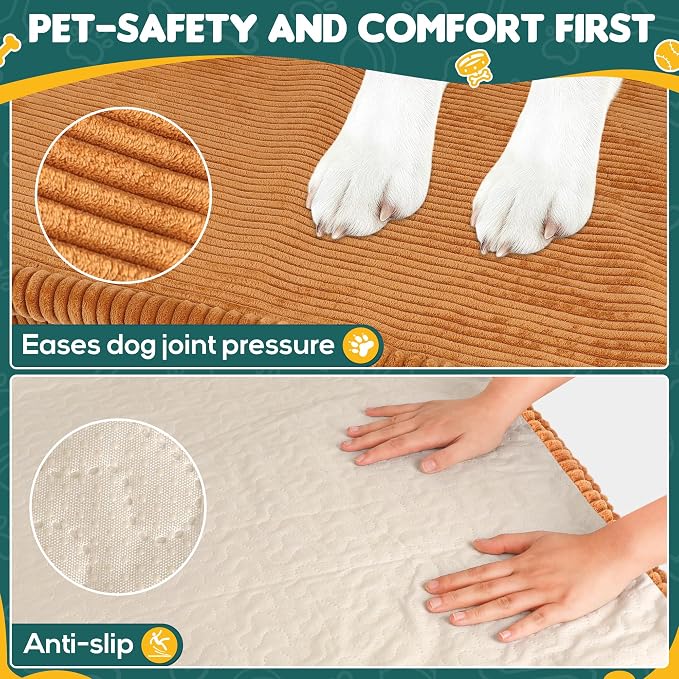 Loiion Dog Car Bed, Non-Slip Backseat Extender Pet Mat 56"x28.7"x2" | Removable, Washable Dog Bed With Waterproof Liner Protects Car Seats, Anti-Slip Travel Bed For Dogs