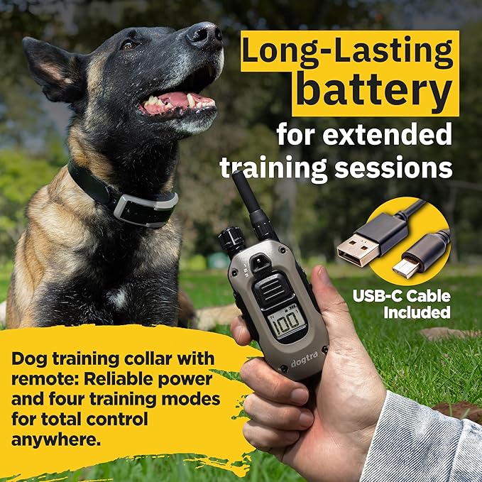 Dogtra 1900X E-Collar for Dog Training - 3/4 Mile Range, for Dogs 35 lbs+, IPX9K Waterproof, 100 Stimulation Levels, Vibration, Tone, Rechargeable - Ideal for Dog Owners and Professional Trainers