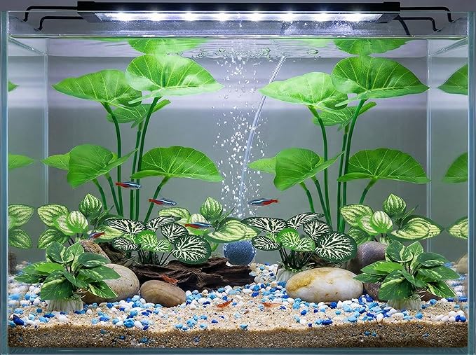 10 Pack Silk Aquarium Plants for Betta Fish Tank Decorations - Soft Fin-Safe Fish Tank Plants with Weighted Bases, Ideal Aquarium Decor for 5-40 Gallon Betta, Goldfish & Turtle Tanks Accessories