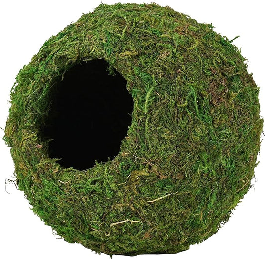 USMOLA Mossy Caves, Artificial Green Moss Caves Hide for Pet Reptile Frogs and Snakes, Terrarium & Vivarium Decor, Crested Gecko Tank Decor (6" - Woodland Green)