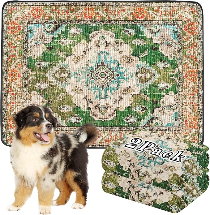 Thicken Washable Pee Pads for Dogs, 2 Pack Waterproof Reusable Pee Pads for Dogs，36"x48" Super Absorbent Leakproof Dog Pads, Non-Slip Potty Pads for Floor, Crate, Couch, Whelping Pads Pet Supplies