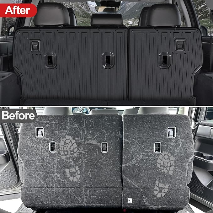 2nd Row Backrest Mat for Hyundai Santa FE 2024-2026 (Fit Hybrid and Gas), All Weather TPE Bench Seat Back Cover Durable Kick Mats for Hyundai Santa Fe