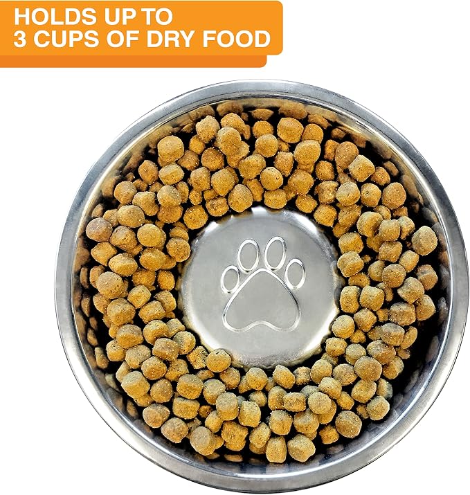 Neater Feeder Deluxe Mess-Proof Elevated Dog Bowls for Large Dogs (40+ lbs), 2 Height Adjustable (14.5” & 17.5”) No-Spill Raised Dog Bowl Stand w/Slow Feed Bowl for Food, Made in USA, Cappuccino