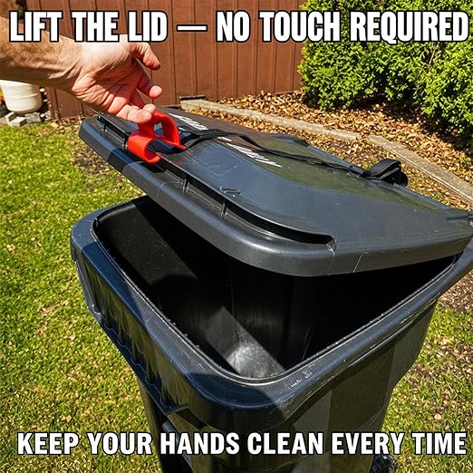 MAX – Extreme Weather Trash Can Lock, Rigid Polycarbonate Design Won’t Warp or Crack, Raccoon-Proof Garbage Bin Strap, One-Hand Operation
