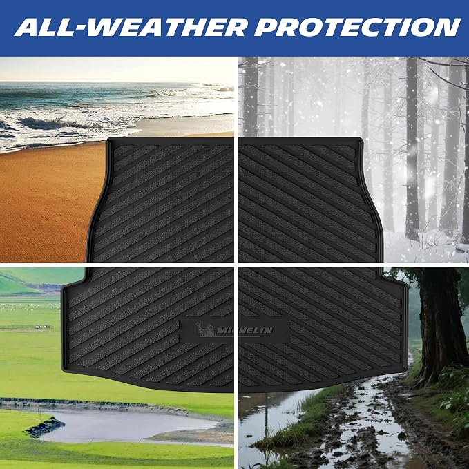 Michelin Vehicle Mats, Premier Series All-Weather TPE Custom Fit Liner for Toyota RAV4 Gas & Hybrid 2019-2025 Trunk Mat B (1 Piece)