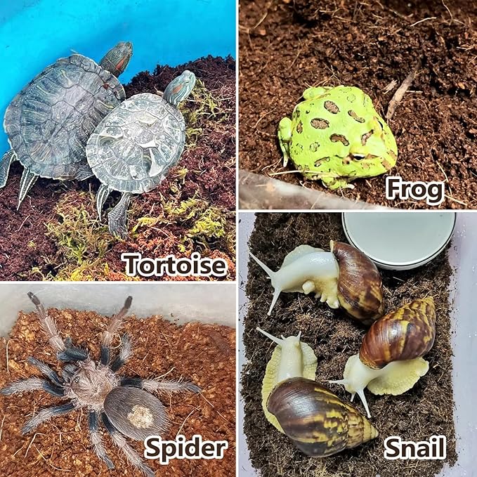 BNOSDM 2PCS Reptile Soil Substrate,Natural Terrarium Bedding,Snake Bedding, Fluffy Reptile Tank Substrate for Tortoise Hermit Crab Tarantulas Lizards