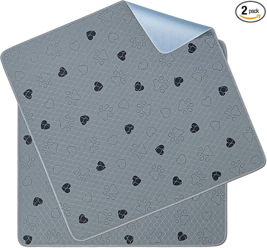 Feandrea Washable Pee Pads for Dogs, Waterproof, 72 x 72 Inches, 1 Pack | Reusable Pet Training Pads for Cats, Rabbits, XL, Leakproof, Non-Slip, Super Absorbent, Gray, ISLAND Collection UPTD072G01