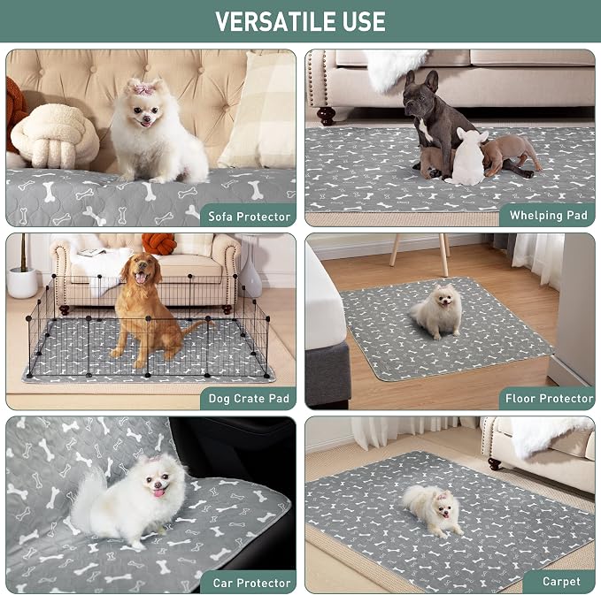 Eterish Reusable Washable Pee Pads for Dogs Extra Large 36'' x 72'' 2 Pack, Absorbent Pet Puppy Dog Training Pads Non-Slip, Waterproof Whelping Potty Pads for Dogs Leak-Proof