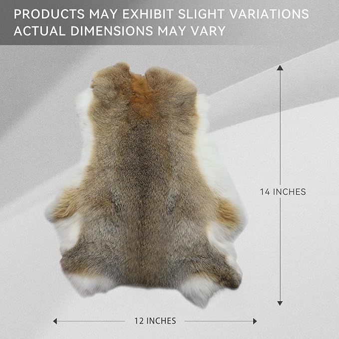 Craft Rabbit Fur Pelt Skin Genuine Tanned Animal Hide with Sewing Quality Leather 12" by 14" for Decoration DIY Crafts Cat Dog Toys Fur Fabric（8Pcs, Straw Yellow）