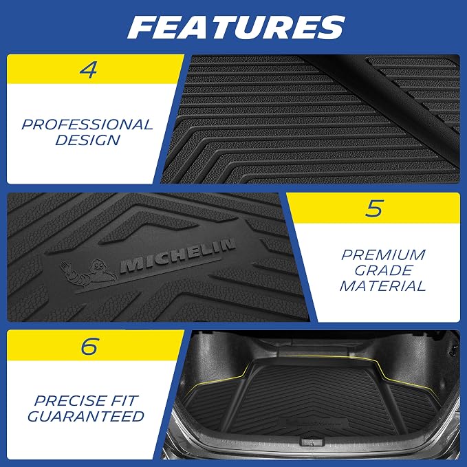 Michelin Vehicle Mat, All-Weather TPE Custom Fit Liner for Tesla Model 3 Trunk Mat 2024-2027(1 Piece), Premier