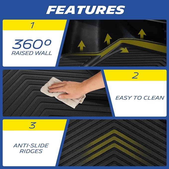 Michelin Vehicle Mats, Premier Series All-Weather TPE Custom Fit Liner for Toyota RAV4 Gas & Hybrid 2019-2025 Trunk Mat B (1 Piece)