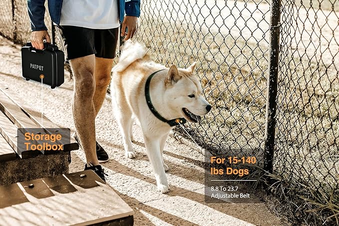 PATPET Dog Training Collar with Remote(3/4 Mile) - E Collar for Dogs Training, Rechargeable Electric Collar for Medium Large Dogs IPX7 Waterproof (15-140 lbs)
