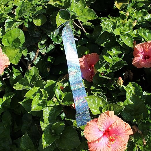 Bird B Gone Holographic Flash Tape (150ft Roll) - Reflective Bird Deterrent Tape - Scare Birds Away from Gardens, Fruit Trees, Patios & Boats - Bird Scare Tape for Pigeons, Woodpeckers, Sparrows