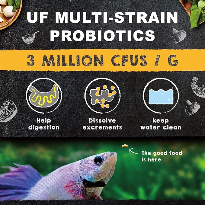 Ultra Fresh Betta Fish Food, Betta Pro Shrimp Patties, 50% Sword Prawns + Akiami Paste Shrimps, All Natural Protein, Rich in Vitamins, Healthy Development and Cleaner Water 0.7 oz