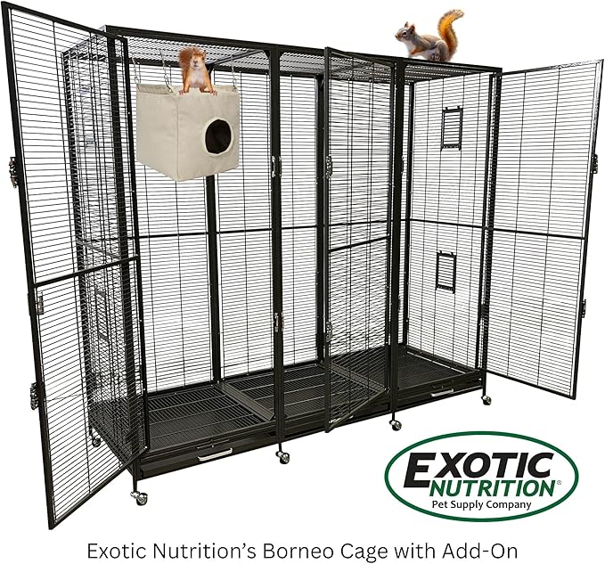 Exotic Nutrition Canvas Cubby - Sturdy Hideout for Sugar Gliders, Hedgehogs, Chinchillas, Rats, Ferrets, Guinea Pigs, Rabbits, Hamsters, Squirrels, Parrots, Birds