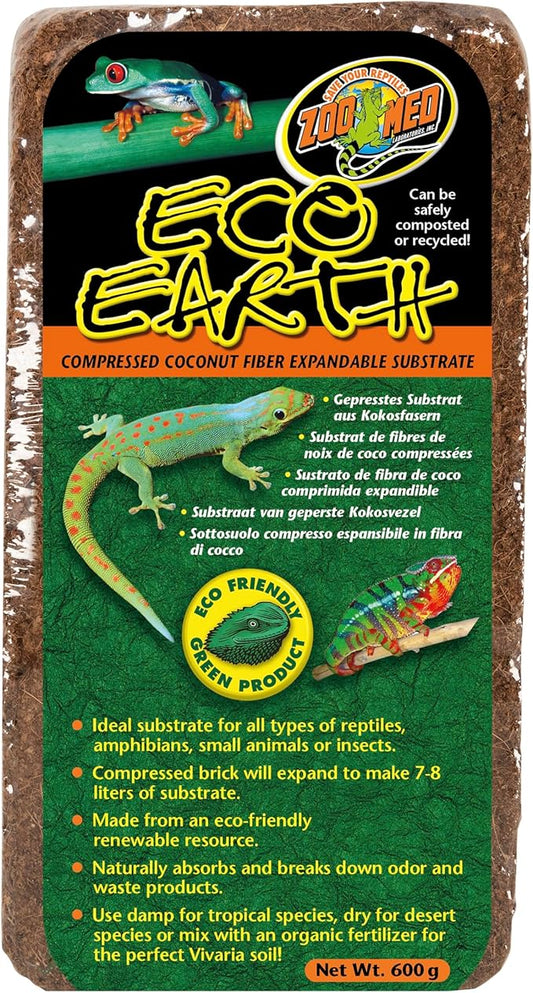 Eco Earth Compressed Coconut Fiber Substrate Single Brick, 2 Pack