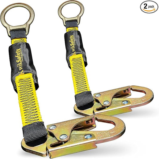 KwikSafety - Charlotte, NC - Dolphin Dorsal [2 Pack] 18" D-Ring Extender ANSI Tested OSHA Compliant Safety Harness Extension Lanyard Safety D Ring PPE Construction Roofing Fall Arrest Gear