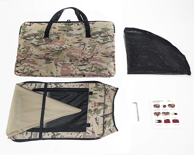 Pawer 45”×24” 8-Panel Foldable Pet Playpen, Desert Camouflage Pattern, Personalize Fabric Piece Available, for Cat/Dog/Puppy, 600D Oxford Cloth Portable Indoor & Outdoor Kennel with Carry Bag