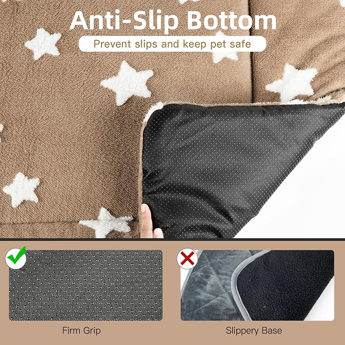 Mora Pets Dog Crate Pad Washable Dog Bed for Crate Flat Cat Pet Kennel Mat | Ultra Soft Dog Bed Mat, Crate Pad for Dog Cages Cozy Sleeping Liner, Pet Pillow Cushion Large Puppy Bed Anti Slip Brown 36x23