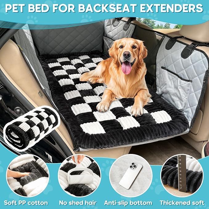 Dog Car Bed Mat Non-Slip Backseat Extender Dog Bed 56" x28.7" | Travel Bed for Dogs，Chew-Resistant, Easy Clean & Scratch-Proof, Comfort Design, Fits Trucks/Sedans/SUVs