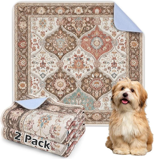 2PACK Washable Pee Pads for Dogs, Reusable Dog Pads Upgrade Non-Slip Dog Pee Pads Heavy Absorbency Puppy Pee Pads Quick Dry Whelping Pads/Waterproof Puppy Training Pad