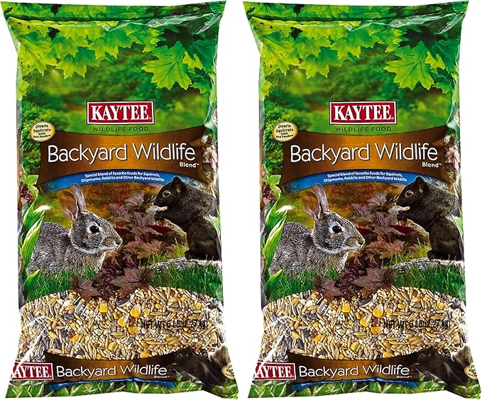 Kaytee Backyard Wildlife Food Blend for Wild Squirrels, Chipmunks, Rabbits and Other Backyard Wildlife, 5 Pound, (Pack of 2)