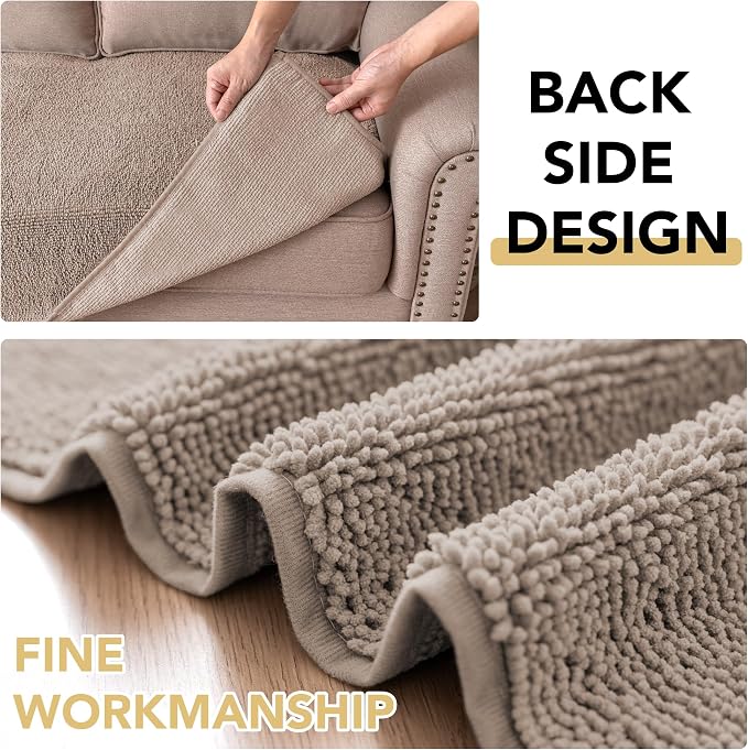 H.VERSAILTEX Non Slip Pet Couch Cover Chenille Dog Bed Protector Thick Soft Sofa Slipcover Pet Friendly Washable Couch Cushion Covers for Pets (52" x 82", Taupe)