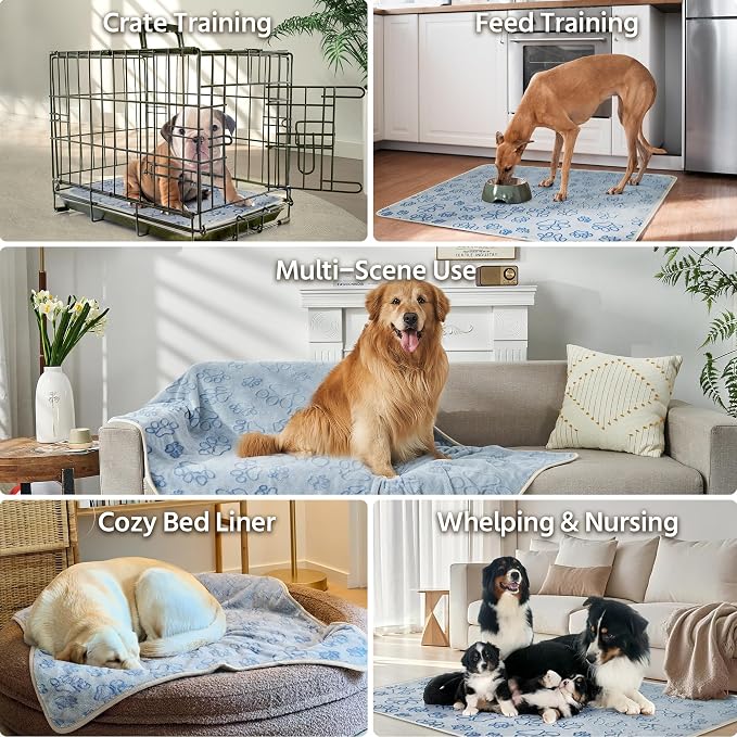 Reusable Puppy Pads, Washable Pee Pads, Leakproof 23"x 36" 2 Pack | High Absorbency Dog Training Pads, Wee Wee Pads With Waterproof Non-Slip Base For Indoor Potty, Crates, Playpen & Senior Dogs