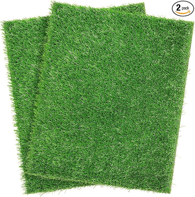 2 Pack Artificial Dog Grass Pee Pad 30.5x30.5, Indoor Puppy Potty Training | Replacement Grass Pad, Easy to Clean, with Drainage, Realistic, Fake Grass Mat, Turf Rug for Apartment, Balcony, Outddor Use