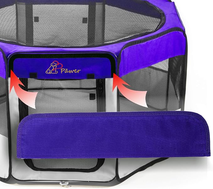Pawer 45”×24” Pet Playpen Personalize Embroidery Piece, Violet Color