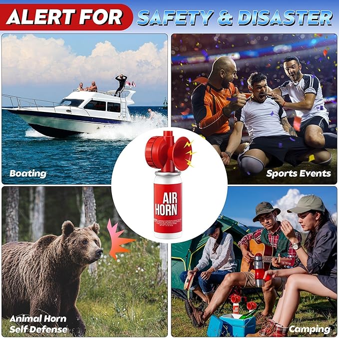 Saillong 1.4oz Boat Air Horn for Safety, Loud Marine Air Horns Can, Mini Small Blow Fog Bear Horn, Emergency Use for Sporting Events, Boat, Animal Alarm